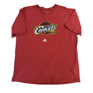Cleveland Cavaliers Shirt Mens XL Red NBA Basketball Adidas Tee Go-To Cotton